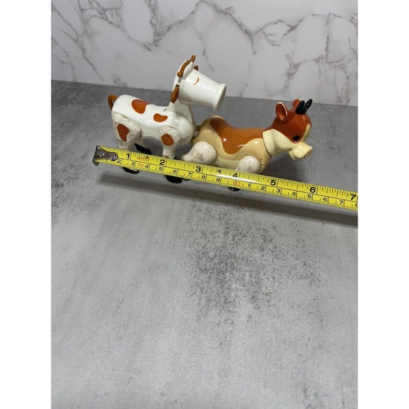 Vintage Fisher Price Little People Lot of 2 Farm Posable Cows Replacements - Picture 10 of 10
